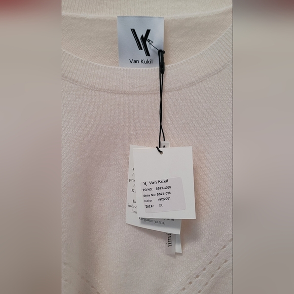 Van Kukil Round Neck Sweater 100% Cashmere-Creme XL - Picture 3 of 9